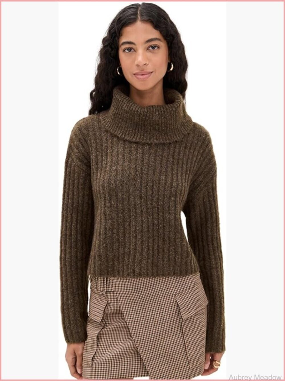 Mid-weight super-stretch turtleneck sweater pullover cardigan
